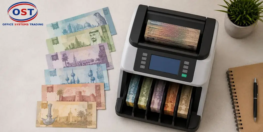 gcc-multi-currency-sorting-machine Multi-currency sorting machine handling GCC banknotes across the Gulf region